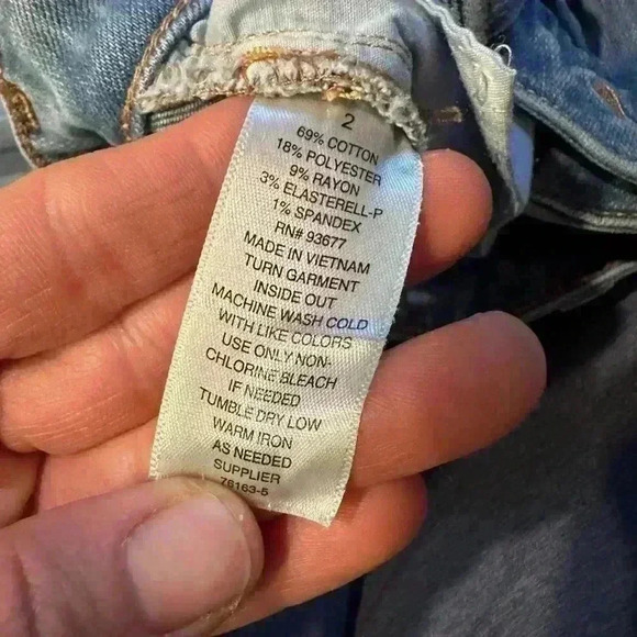 ana brand size 2 light blue woman slim fit jegging girls stretch jeans distress - Picture 9 of 9